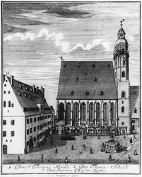 St. Thomas Kirche und Schule in Leipzig, 1723